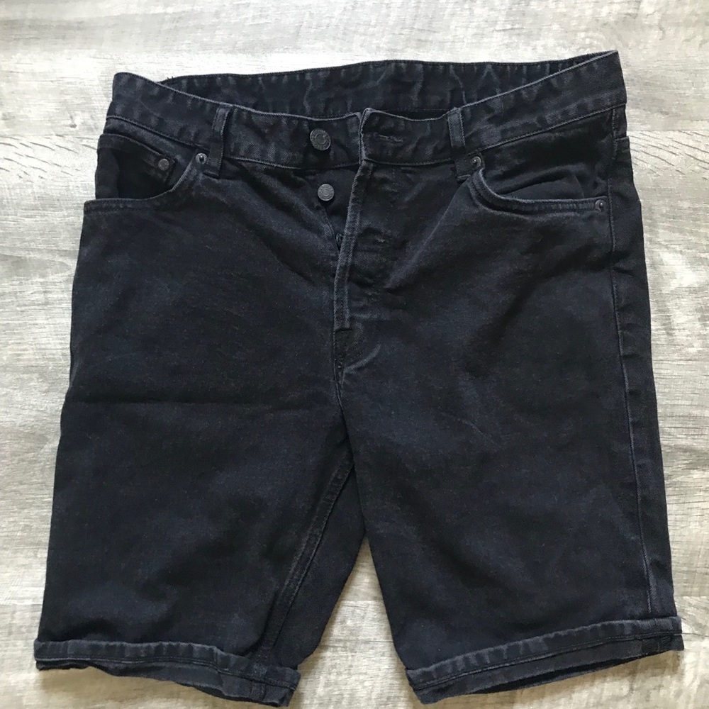 H&M Black denim shorts for men